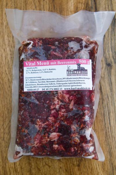 Vital Menü mit Himbeeren